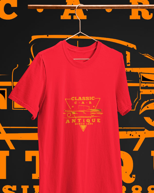 Men’s Vintage Car T Shirts Half - Outgears Fitness