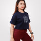 Crop Tee Navy - Outgears Fitness