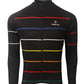 Black Winter Cycling Jersey Full Sleeves with Multi Stripes - outgearsfitness