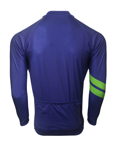 Blue Winter Cycling Jersey Full Sleeves - outgearsfitness