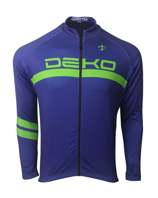 Blue Winter Cycling Jersey Full Sleeves - outgearsfitness