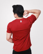 Men's Maroon Basic Cotton T-Shirt - Outgears Fitness