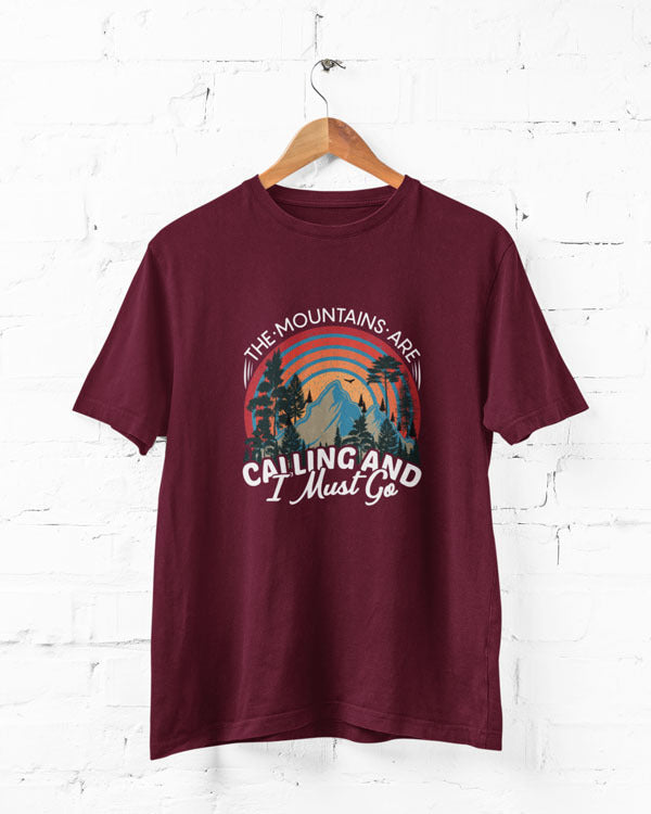 Men’s Mountains Are Calling T Shirts Half Sleeves - Outgears Fitness