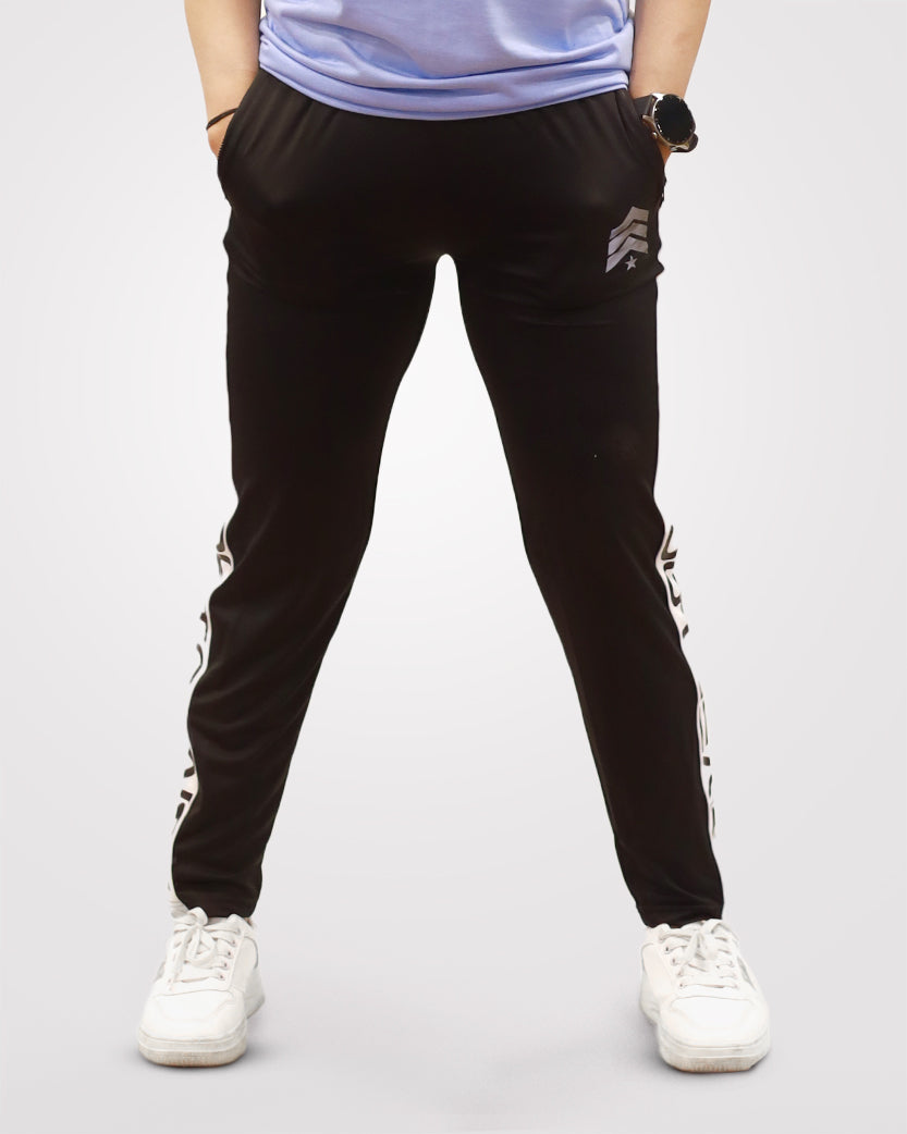 Women's Slim Fit Trouser With White Panel - Outgears Fitness