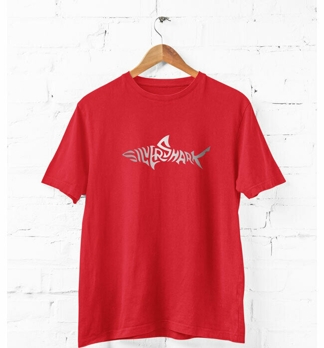 Men’s Silver Shark T Shirts Half Sleeves - Outgears Fitness