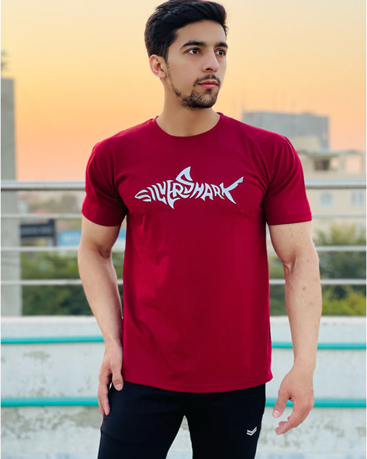 Men’s Silver Shark T Shirts Half Sleeves - Outgears Fitness