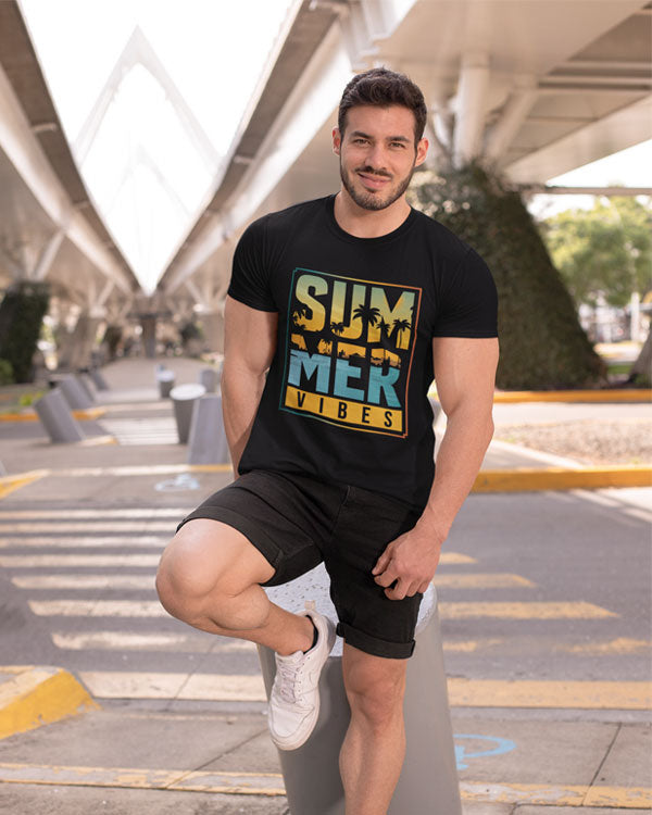 Men’s Summer Vibes T Shirts Half Sleeves - Outgears Fitness