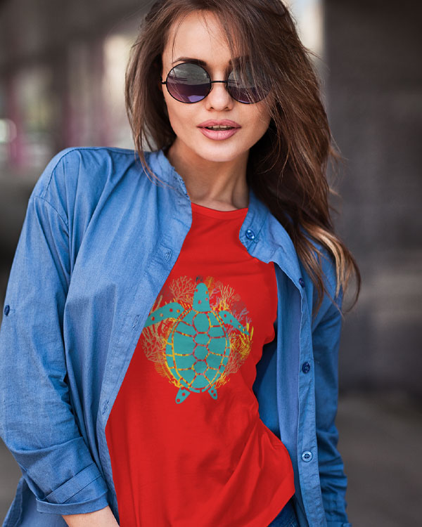 Women’s Turtle T Shirts Half Sleeves