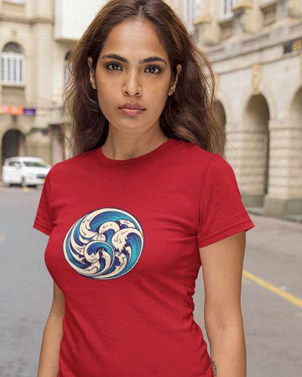 Women’s Waves T Shirt Half Sleeves