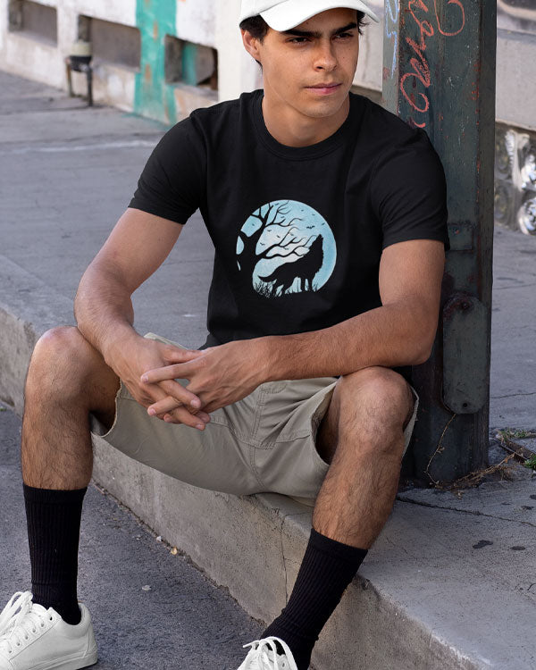 Men’s Wolf T Shirts Half Sleeves
